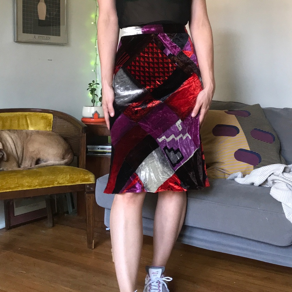 etro velvet skirt